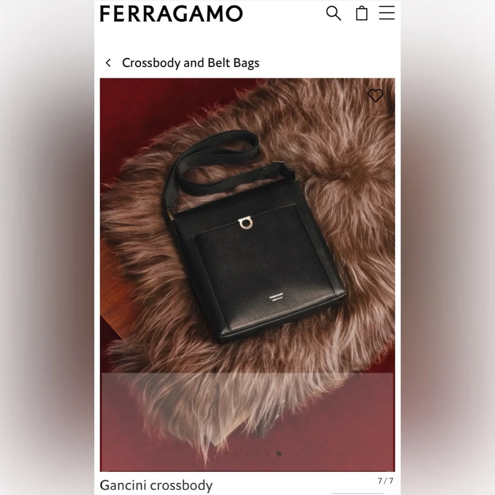 BNNW Salvatore Ferragamo Gancini Black Messenger Bag